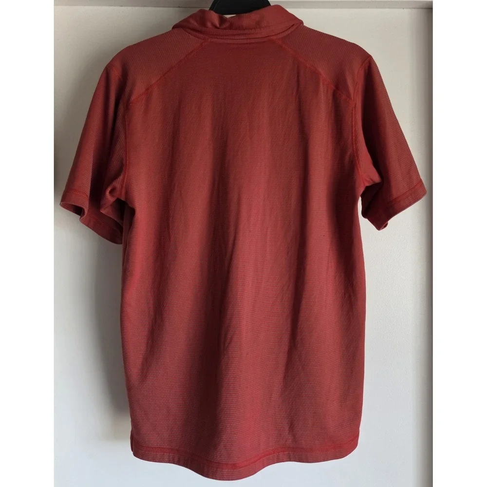 The North Face Polo Shirt Men S Red Striped Short Sleeve Collared Athleisure